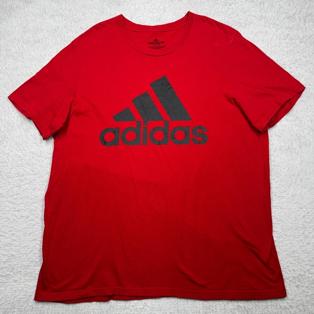 Adidas Amplifier Tee Training T Shirt‎ Red 100% Cotton Men's Size XL